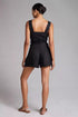 Black Linen Short Set